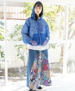 151629：バイカラーチュール重ね リバーシブルブルゾンの通販-ScoLar