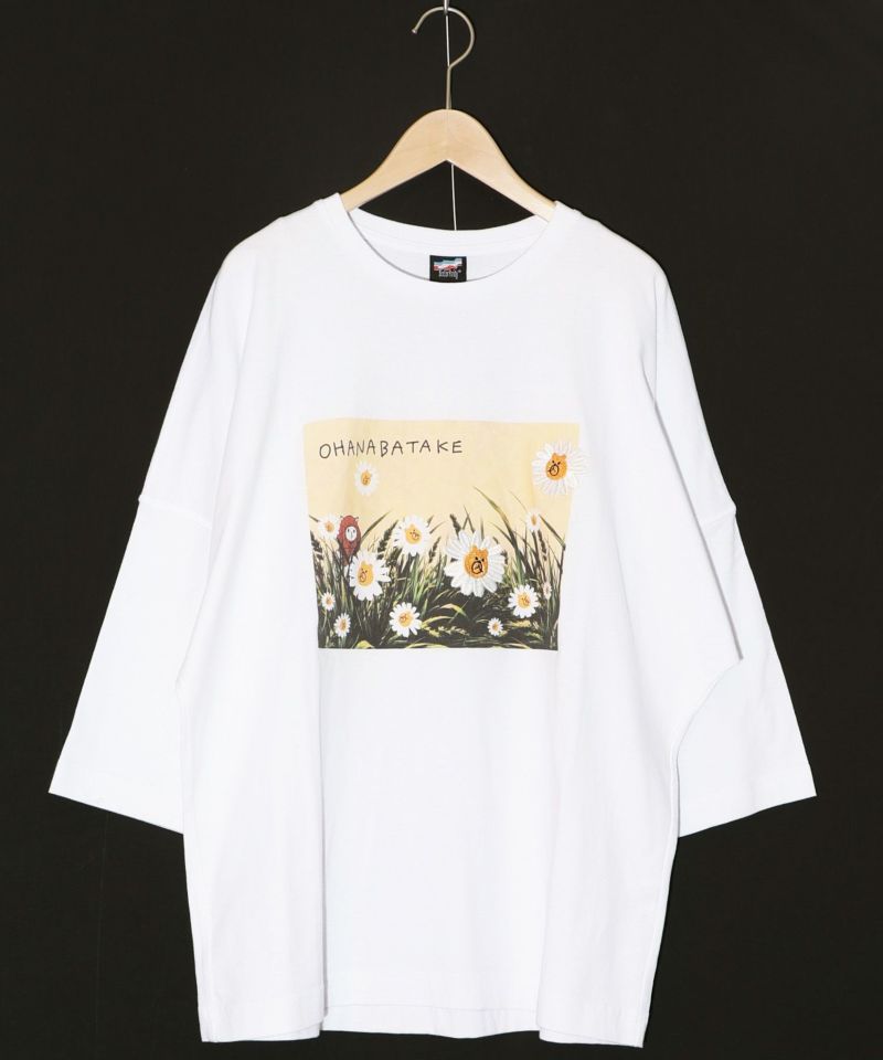 ねこずきんちゃんとクマ花畑刺繍 7分袖Tシャツ-8