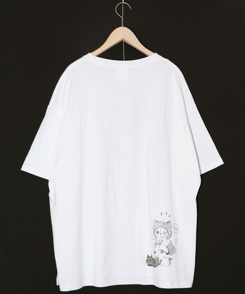 猫丸ラブみの映えニャン柄Tシャツ-9