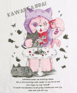 猫丸ラブみの映えニャン柄Tシャツ-10