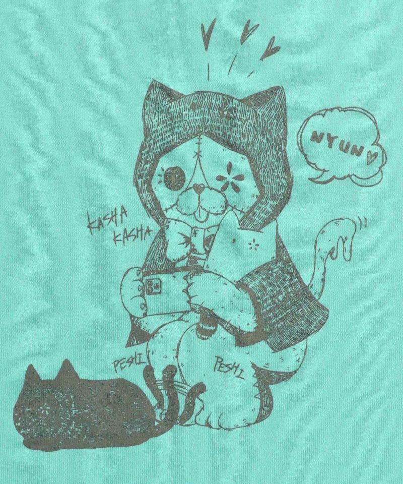 猫丸ラブみの映えニャン柄Tシャツ-20