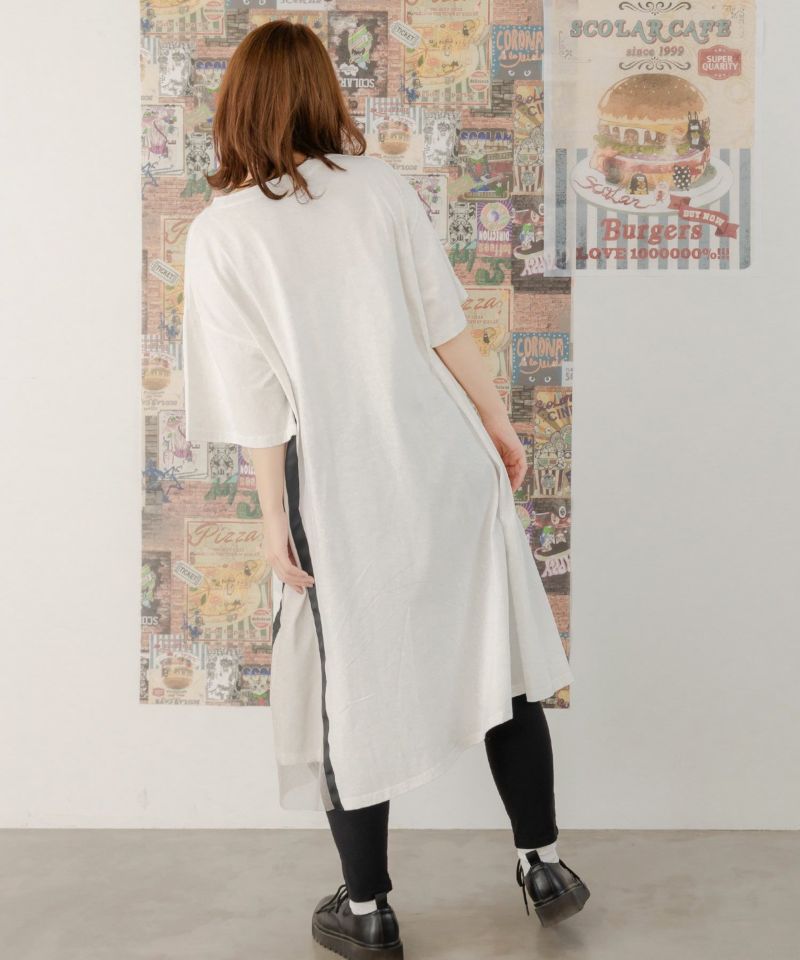 スカラーちゃんロゴ チュール切替Tシャツワンピース-6