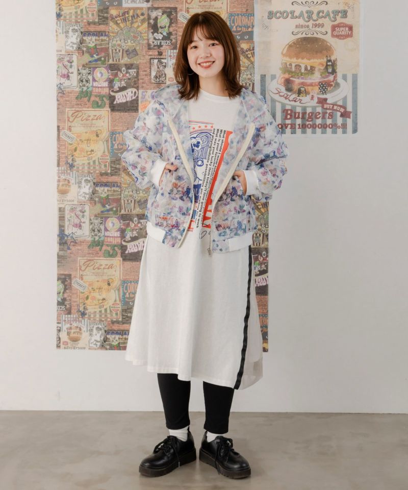 スカラーちゃんロゴ チュール切替Tシャツワンピース-8