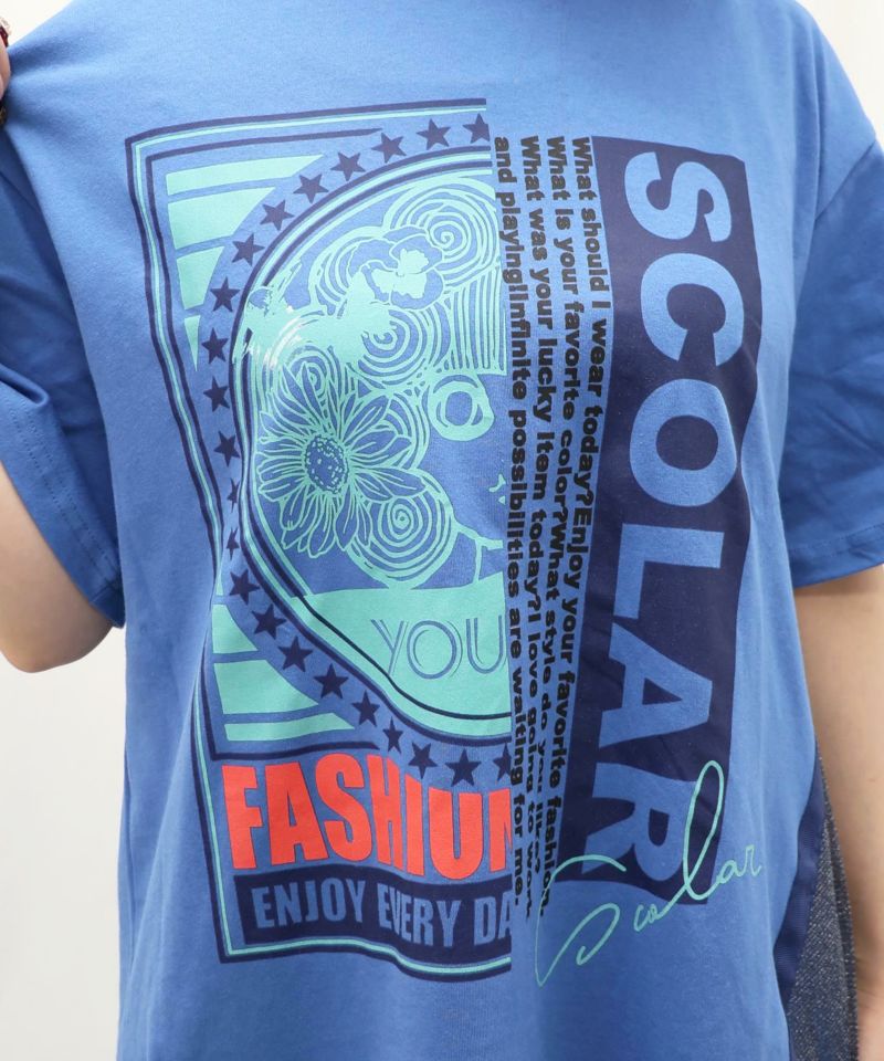 スカラーちゃんロゴ チュール切替Tシャツワンピース-20