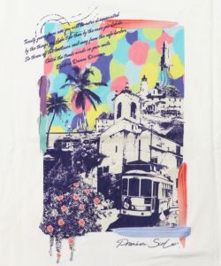 旅先の風景柄 アートプリントTシャツ-11