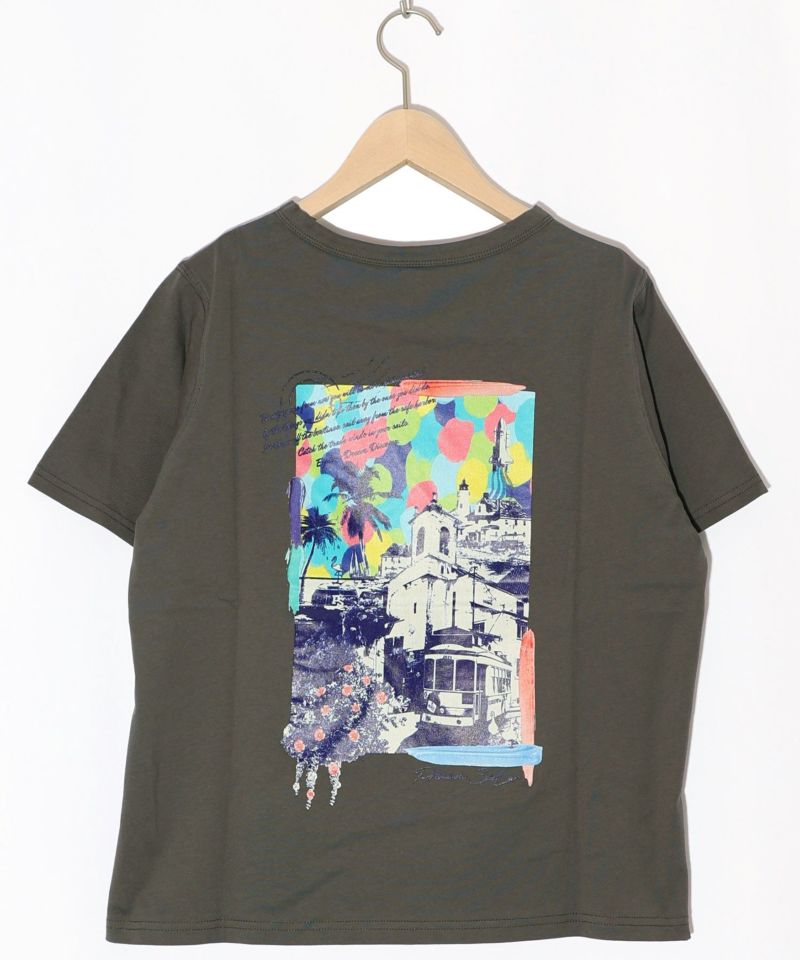 旅先の風景柄 アートプリントTシャツ-13