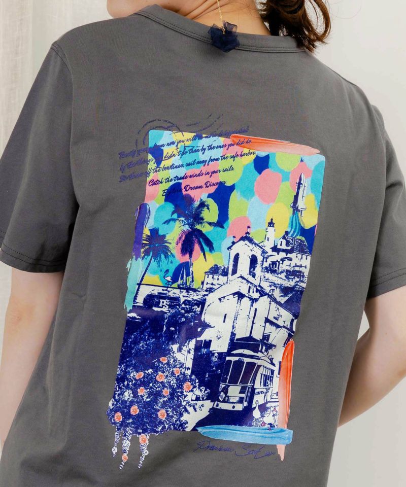 旅先の風景柄 アートプリントTシャツ-21