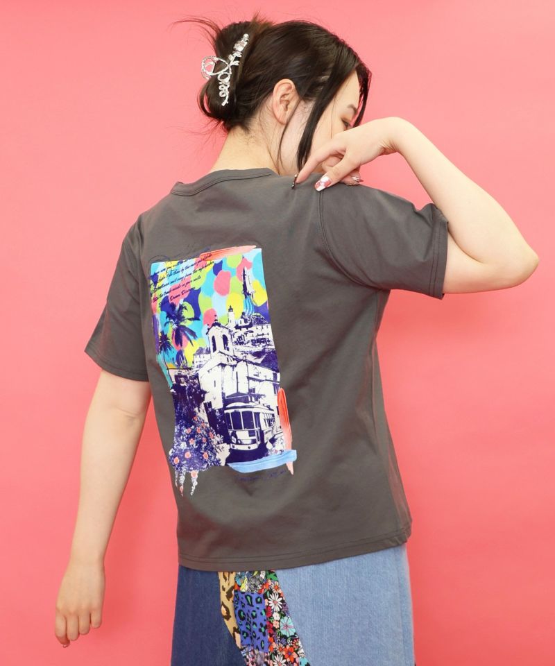 旅先の風景柄 アートプリントTシャツ-22