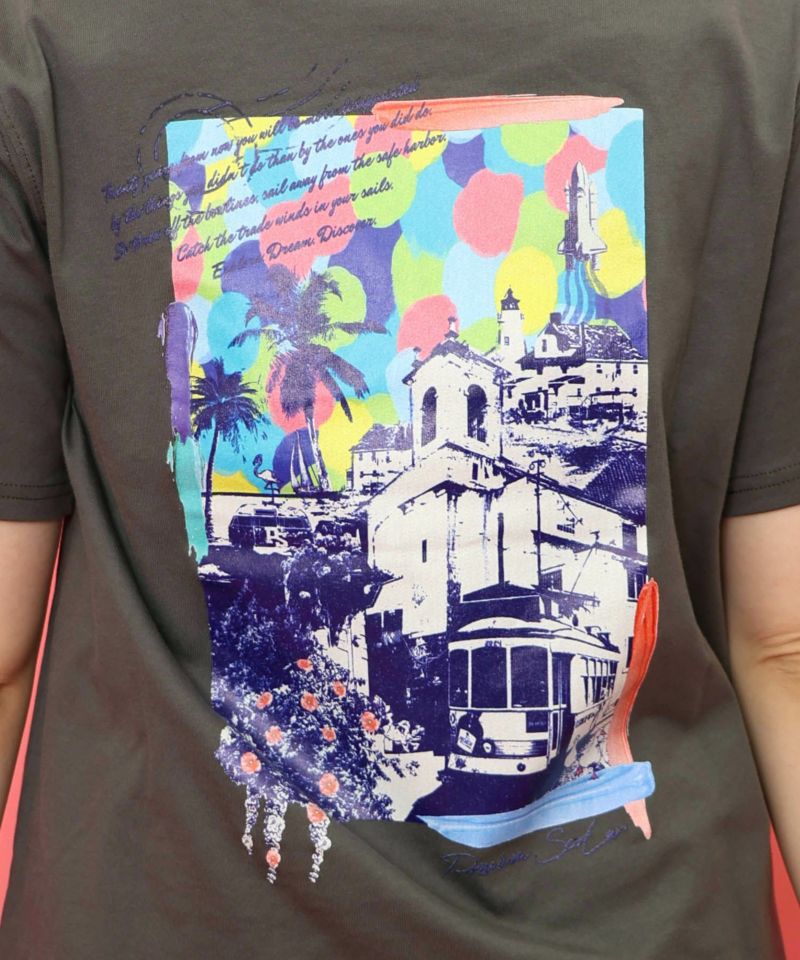 旅先の風景柄 アートプリントTシャツ-30