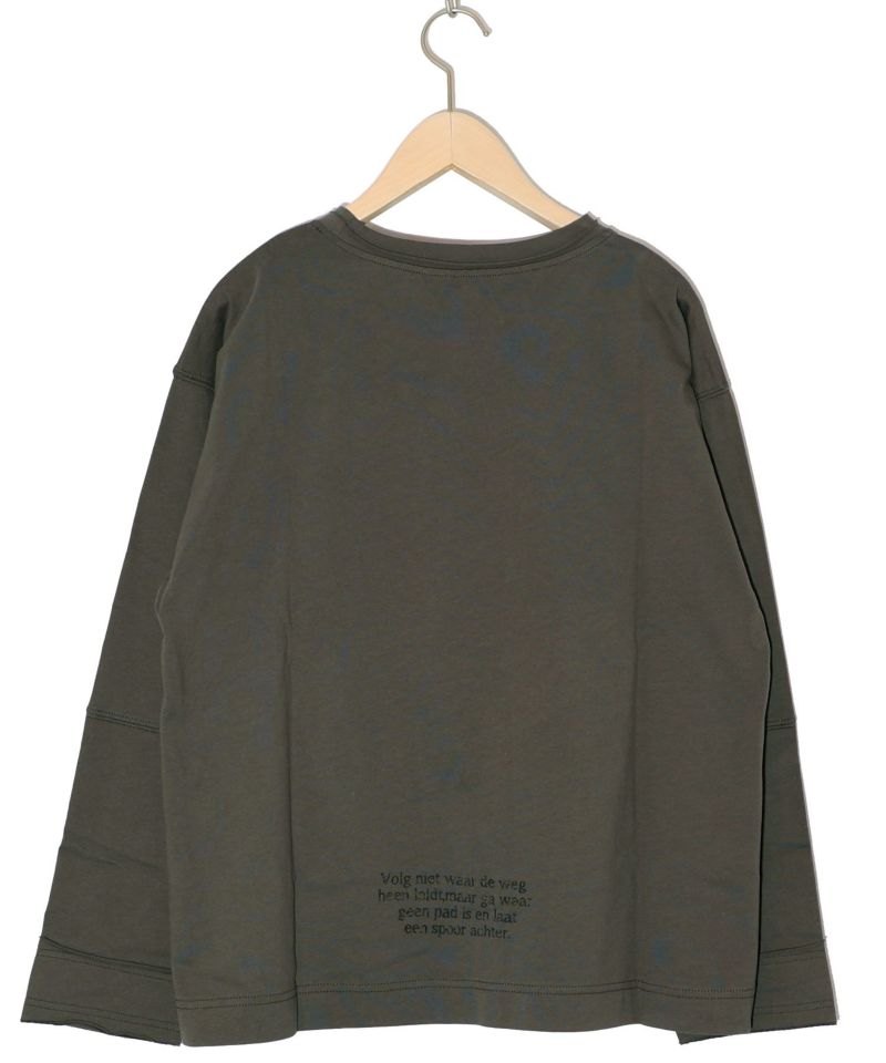 世界を旅するクマとフラミンゴ柄ロングスリーブTシャツ-14