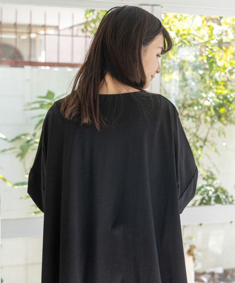 花蝶パッチワーク柄 切替ワンピース-6