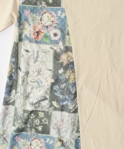 花蝶パッチワーク柄 切替ワンピース-10