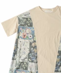 551244：花蝶パッチワーク柄 切替ワンピースの通販-ScoLar