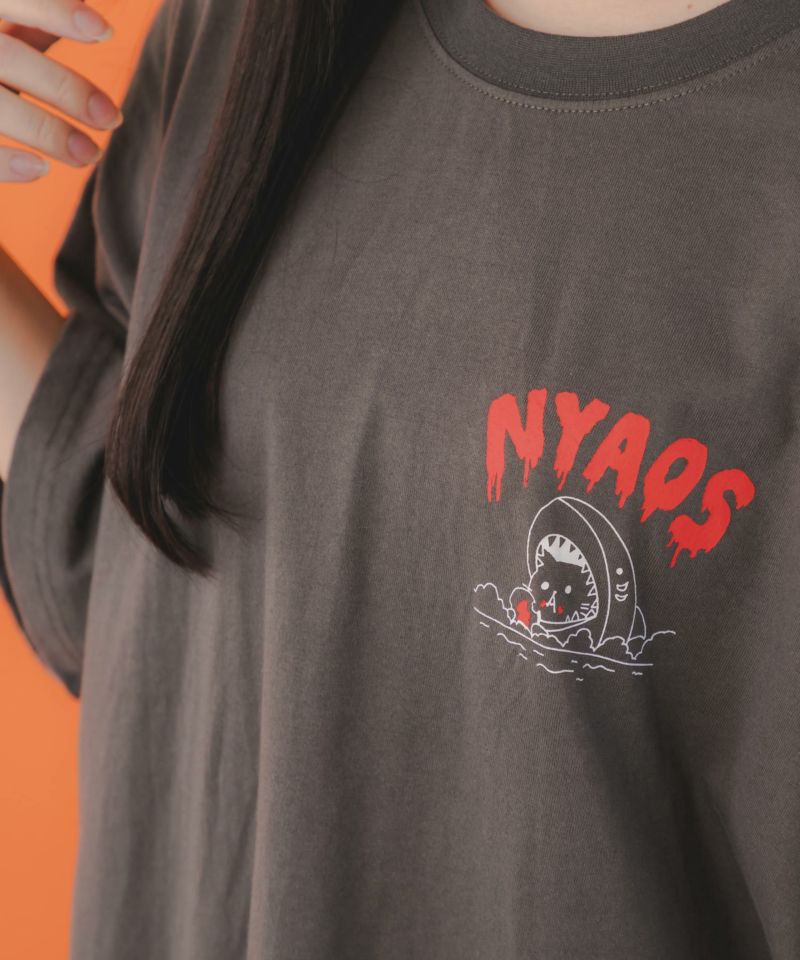 NYAOS柄メッシュ切替Tシャツ-6