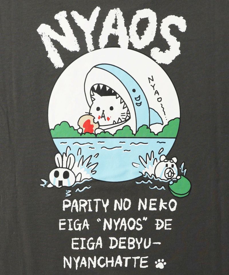 NYAOS柄メッシュ切替Tシャツ-14
