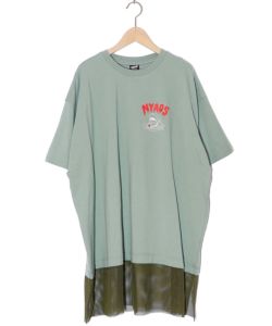 351116：NYAOS柄メッシュ切替Tシャツの通販-ScoLar