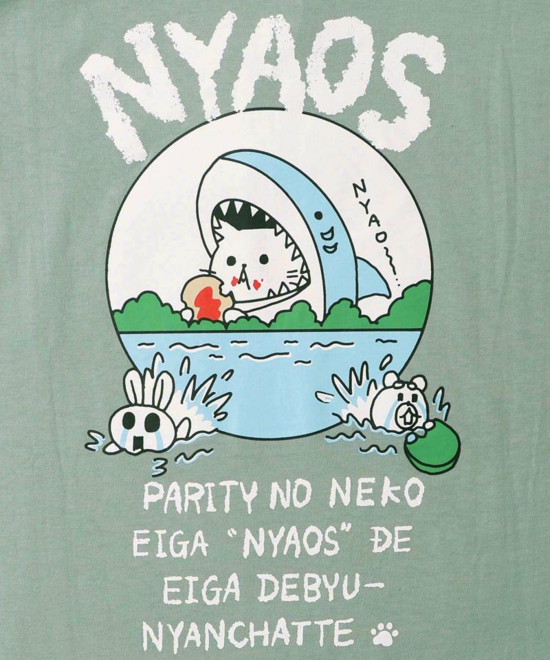 NYAOS柄メッシュ切替Tシャツ-17