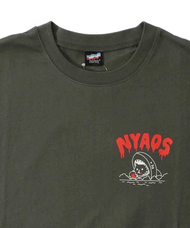 NYAOS柄メッシュ切替Tシャツ-23