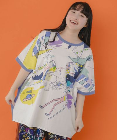 751002:地中海ゾウ柄 アートプリントTシャツの通販-ScoLar 751002:地中海ゾウ柄 アートプリントTシャツの通販-ScoLar