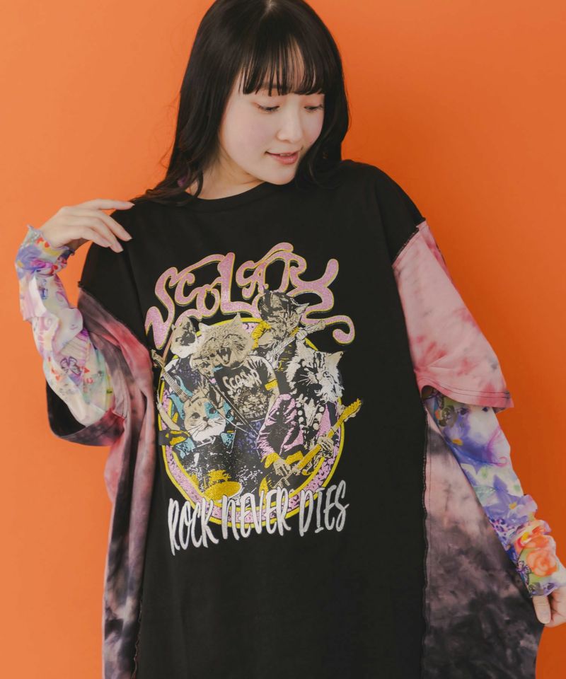 花・ヒョウ・メルヘン 3柄展開チュールロングスリーブTシャツ-3