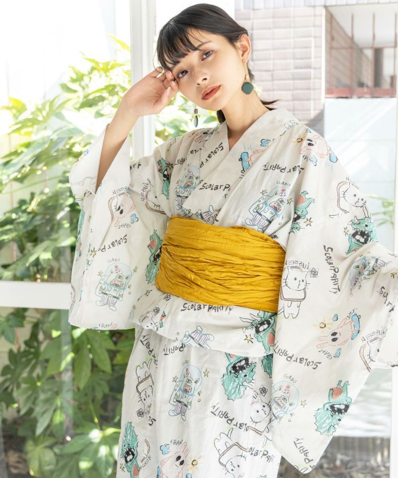 キャラ・クラゲ・ネコ 3柄展開浴衣セット-5