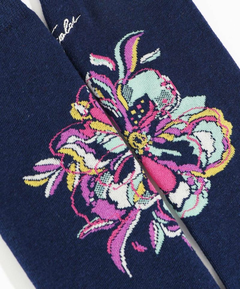 スカラー花柄ロゴ刺繍ソックス-12