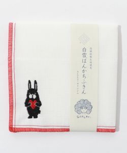 ScoLar刺繍 白雪はんかちふきん-6
