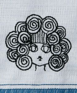 ScoLar刺繍 白雪はんかちふきん-11