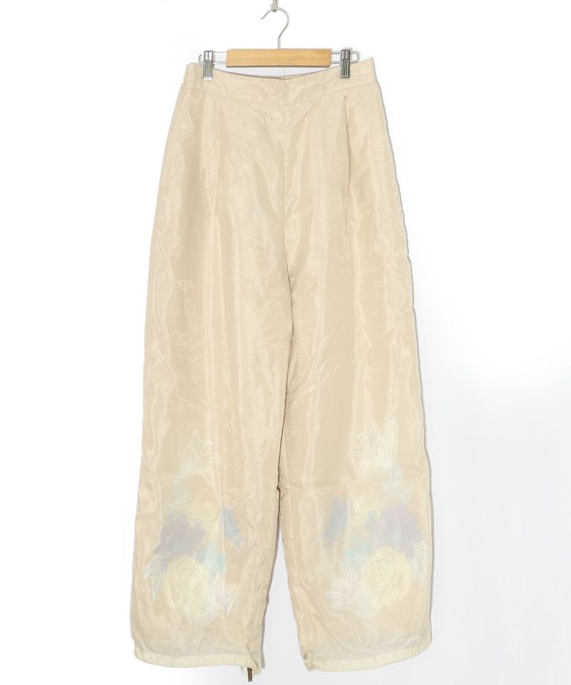 花蝶柄シアー重ねスラックスパンツ-9
