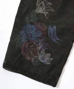 花蝶柄シアー重ねスラックスパンツ-12
