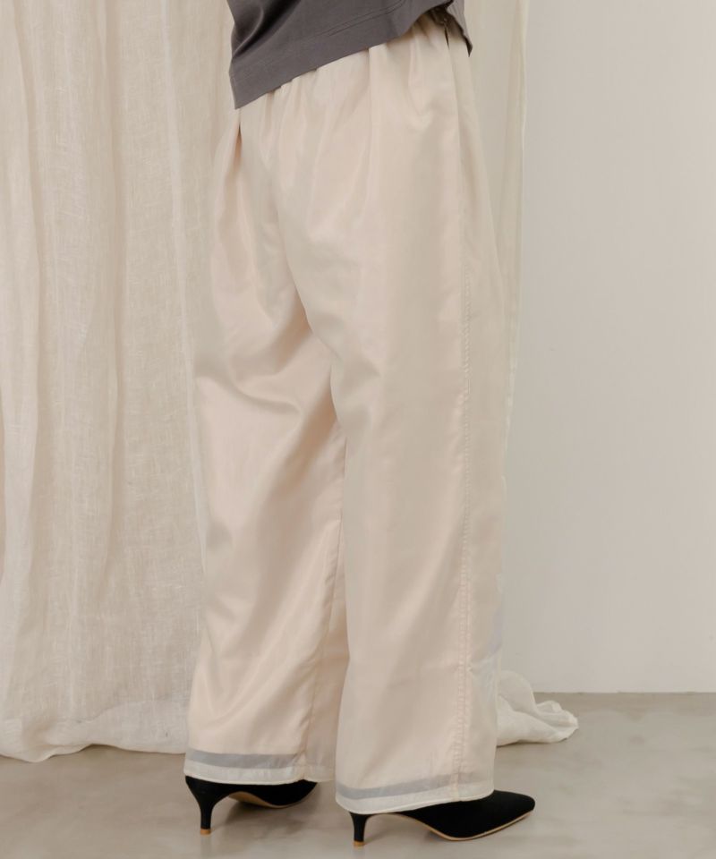 花蝶柄シアー重ねスラックスパンツ-23
