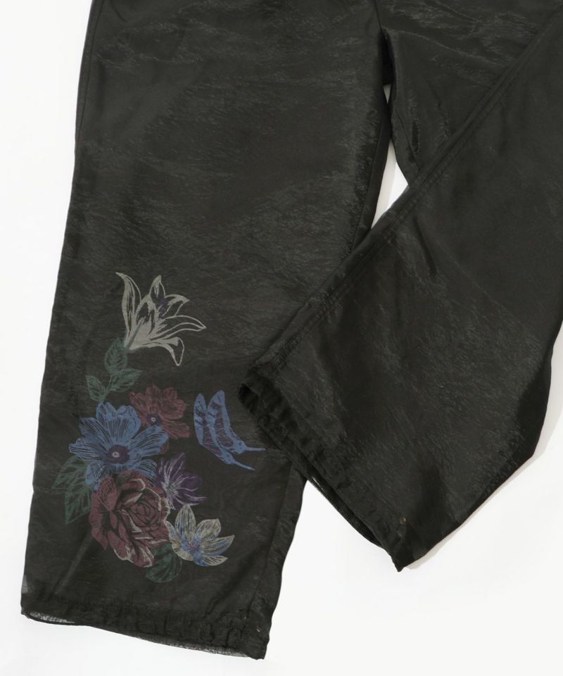 花蝶柄シアー重ねスラックスパンツ-26