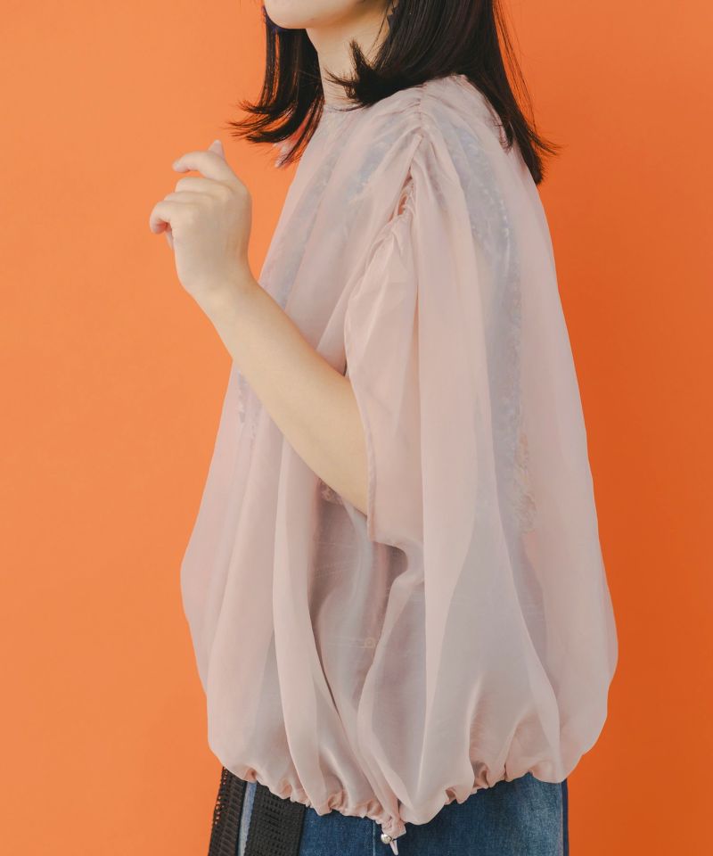 蝶花柄シアー重ねプルオーバー-6