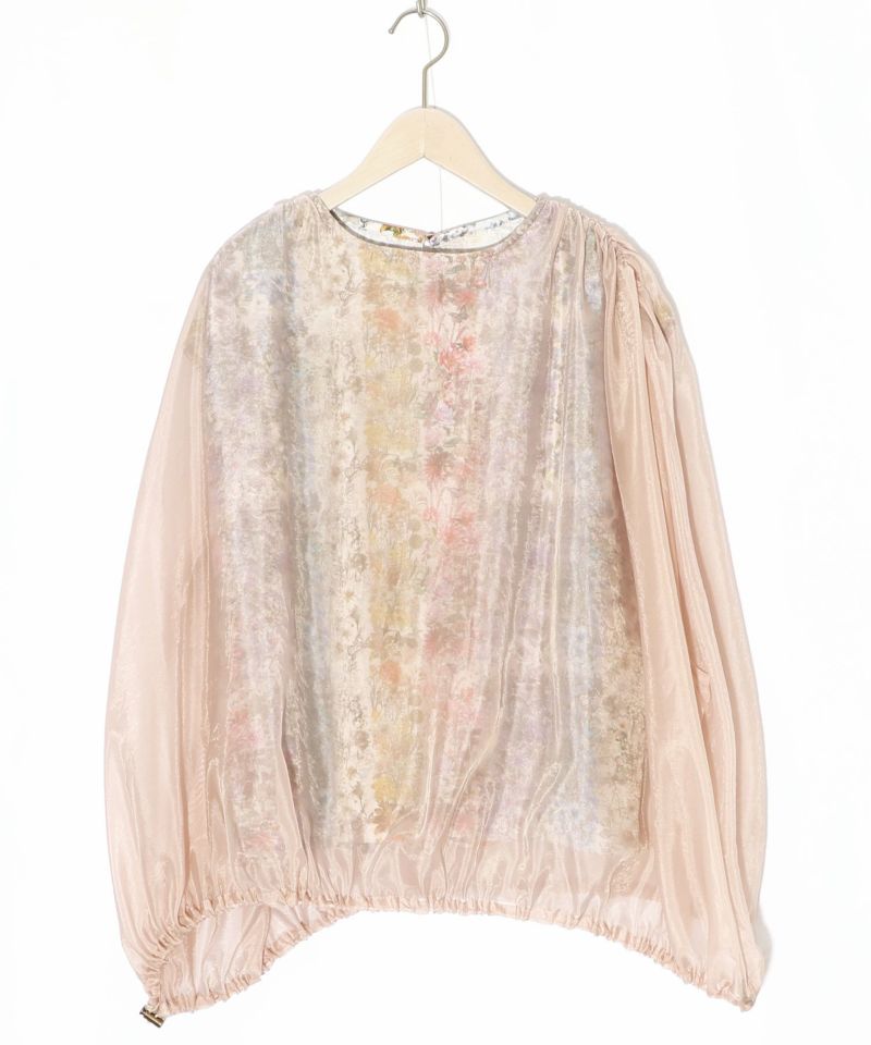蝶花柄シアー重ねプルオーバー-15