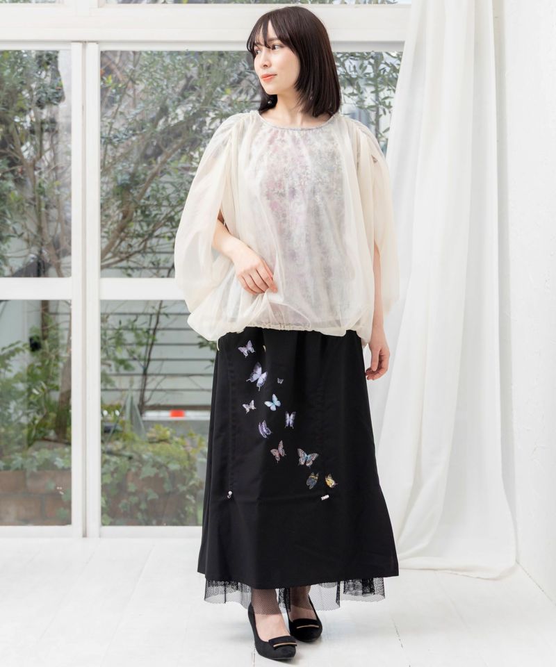 蝶花柄シアー重ねプルオーバー-19