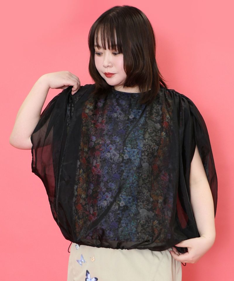 蝶花柄シアー重ねプルオーバー-24