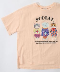 総柄【クニオコレクション】マルチカラーポロシャツ M 猫ちゃん