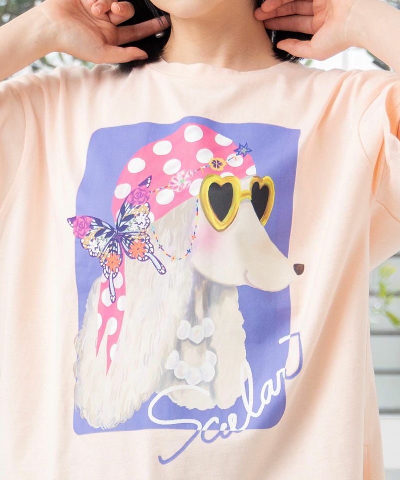 バンダナとサングラスでおめかしワンコ柄Tシャツ-6