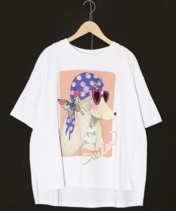 バンダナとサングラスでおめかしワンコ柄Tシャツ-7
