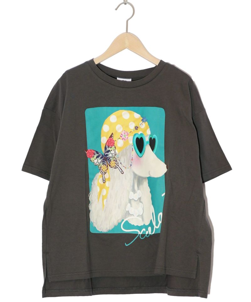 バンダナとサングラスでおめかしワンコ柄Tシャツ-9