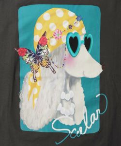 バンダナとサングラスでおめかしワンコ柄Tシャツ-10