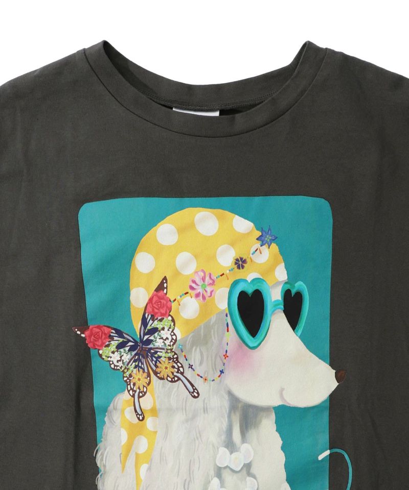 バンダナとサングラスでおめかしワンコ柄Tシャツ-13