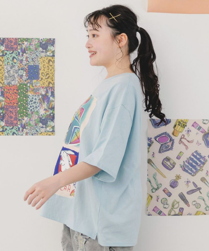 女の子のすきなもの柄Tシャツ-4