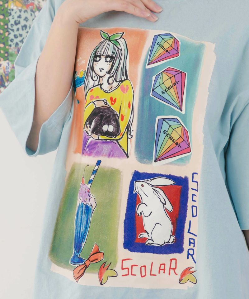 女の子のすきなもの柄Tシャツ-6
