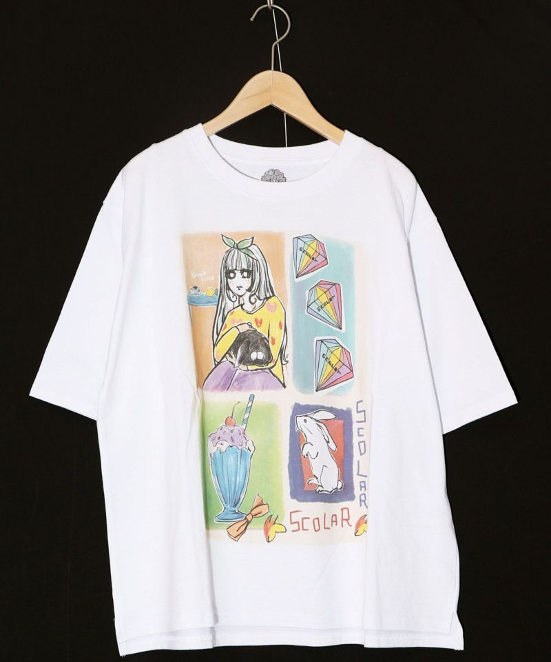 女の子のすきなもの柄Tシャツ-7