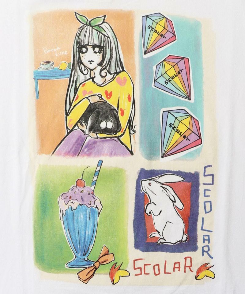 女の子のすきなもの柄Tシャツ-8