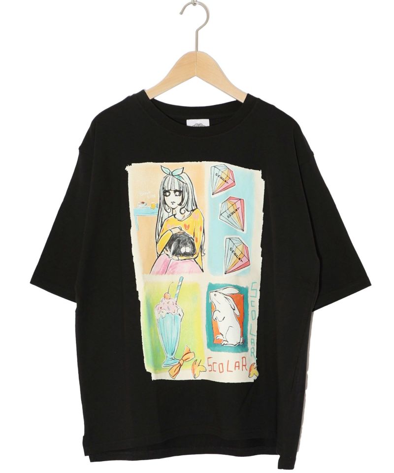 女の子のすきなもの柄Tシャツ-9
