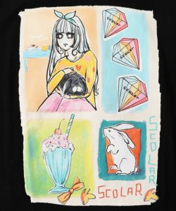 女の子のすきなもの柄Tシャツ-10