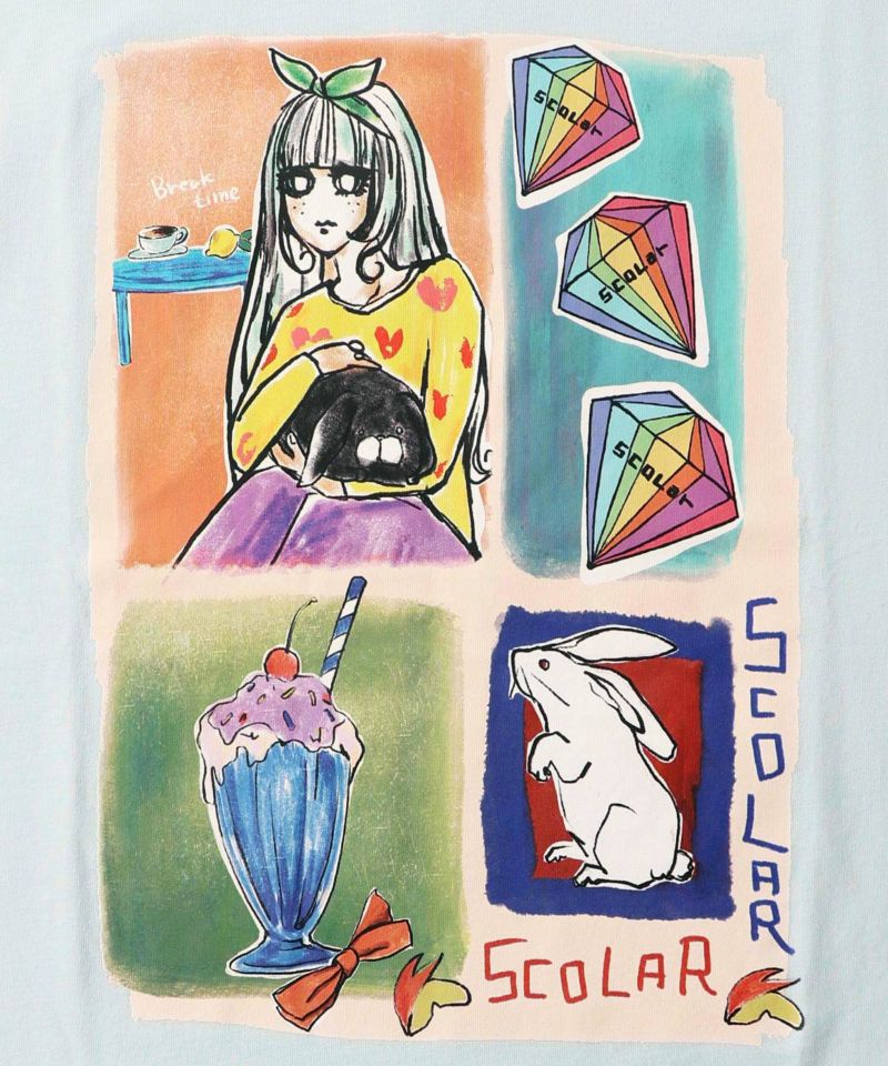 女の子のすきなもの柄Tシャツ-12