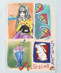 女の子のすきなもの柄Tシャツ-12
